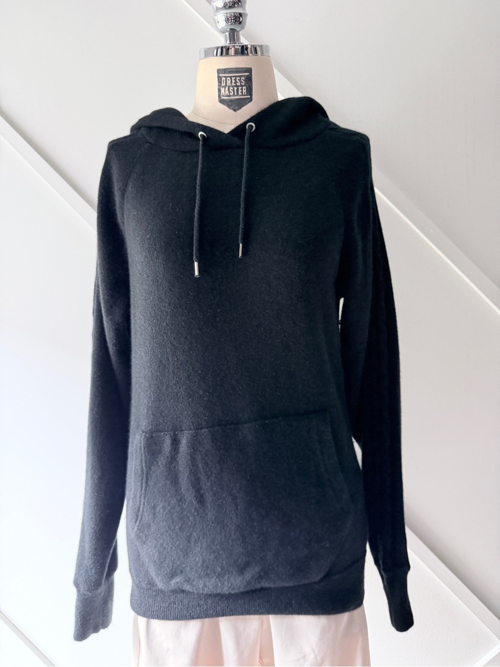 Surface to Air Wool Mohair Blend Hoodie Black S | Luxury Minimalist Sweater